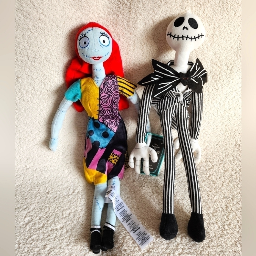 New the Nightmare before Christmas Jack and Sally plush toy set